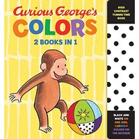 Curious George's Colors: High Contrast Tummy Time Book (2 Books in 1)