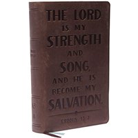 KJV, Personal Size Reference Bible, Verse Art Cover Collection, Genuine Leather, Brown, Red Letter, Comfort Print