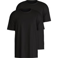 CALIDA Natural Benefit T-Shirt, 2er-Packfür Herren, M, Schwarz, Qualität im Vorteilspack