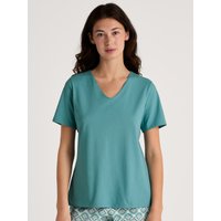 CALIDA Favourites Botanic T-shirt mit V-Neckfür Damen, S, Türkis, Mit Mix & Match in sommerliche Stimmung