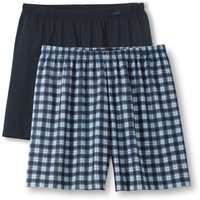 CALIDA Prints Benefit Boxershorts, 2er-Packfür Herren, S, Blau, Doppelter Einsatz für mehr Komfort
