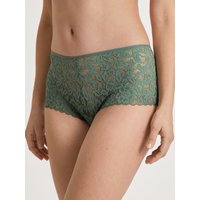 CALIDA Natural Comfort Lace Panty, regular cutfür Damen, XXS, Grün, Beste Baumwolle, zarte Spitze, kompromissloser Komfort
