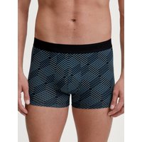 CALIDA Grafic Cotton Boxer Brief mit Softgummibundfür Herren, L, Schwarz, Mit maskulinen Akzenten