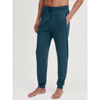 CALIDA DSW Warming Pyjamahose mit Bündchenfür Herren, S, Türkis, Wohlfühlwärme durch die ganze Nacht