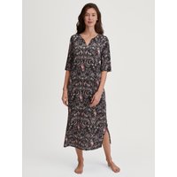 CALIDA Favourites Seduction Nachthemd aus Tencel™, Modal und Seide , Länge 120 cmfür Damen, L, Schwarz, Mix & Match: elegant, romantisch & verträumt