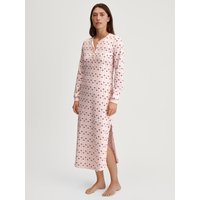 CALIDA Midnight Flowers Langarm-Nachthemd, Länge 130 cmfür Damen, M, Rosa, Kuschelig warm und besonders sanft – für wohlig geborgene Nächte