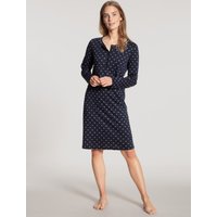 CALIDA Night Lovers Langarm-Sleepshirt, Länge 100cmfür Damen, L, Blau, Aus Liebe zum Schlaf – Beste Baumwolle, zeitlos klassisch