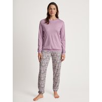 CALIDA Orient Dreams Bündchen-Pyjamafür Damen, XL, Violett, Hochwertiger, natürlicher Komfort durch reine Supima®-Baumwolle
