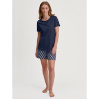 CALIDA Cotton Special Kurz-Pyjamafür Damen, M, Blau, Himmlischer Schlafkomfort