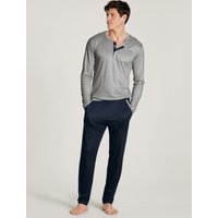 CALIDA Circular Night Pyjama langfür Herren, S, Grau, Leicht, kühlend und kreislauffähig – für eine erholsame Nacht