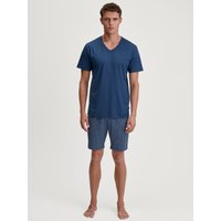 CALIDA Cotton Special Kurz-Pyjamafür Herren, XXL, Blau, Cotton Special