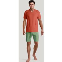 CALIDA Nightwear Xtra Kurz-Pyjamafür Herren, XXL, Orange, Hoher Tragekomfort aus 100% Baumwolle