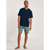 CALIDA Nightwear Xtra Kurz-Pyjamafür Herren, M, Grün,Blau, 100% Baumwolle. 100% Komfort.