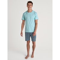 CALIDA Relax Streamline 2 Kurz-Pyjamafür Herren, L, Blau, Absoluter Komfort für jede Nacht