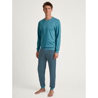 CALIDA Relax Streamline 3 Bündchen-Pyjamafür Herren, XXL, Türkis, Absoluter Komfort für jede Nacht