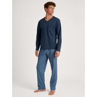CALIDA Relax Streamline 2 Pyjama, langfür Herren, S, Blau, Für Klassik-Design Liebhaber