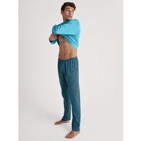 CALIDA Relax Streamline 1 Pyjama, langfür Herren, S, Türkis, Absoluter Komfort für jede Nacht