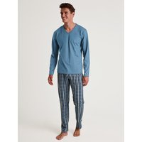 CALIDA Cotton Special Pyjama, langfür Herren, L, Blau, Cotton Special