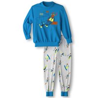 CALIDA Toddlers Snow Kinder Bündchen-Pyjamafür Kinder, 104, Türkis, Höchste Qualität für besten Tragekomfort