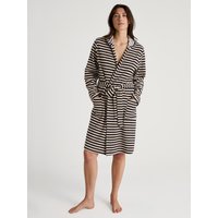 CALIDA Lounge Stripe Bademantel, Länge 100 cmfür Damen, XS, Schwarz, Mit Frottee-Qualität zum lieblings Mix & Match-Style