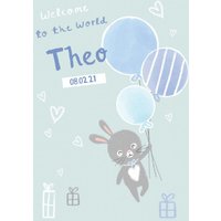 Moonpig Cute Rabbit Welcome To The World New Baby Boy Card
