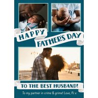 Moonpig Happy Father's Day To The Best Husband Banner Photo Upload Card