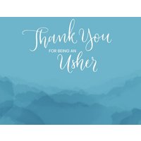 Moonpig Light Blue Rolling Hills Personalised Thank You For Being My Usher Card