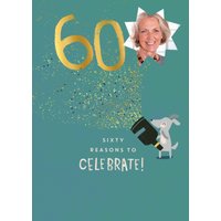 Moonpig Personalised Photo Illustrated Party Popper Dog 60th Birthday Card