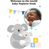 Moonpig Designers Illustrated Cute Mobile New Baby Welcome To The World Card