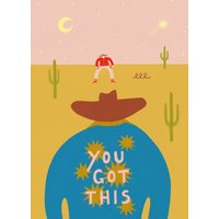 Moonpig You Got This Cowboy Illustrated Good Luck Card