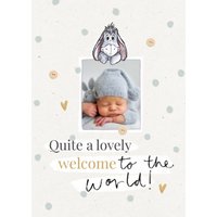 Winnie The Pooh Lovely Welcome To The World Photo Upload New Baby Card