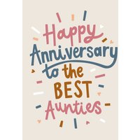 Moonpig Typographic Card Happy Anniversary To The Best Aunties Card