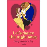 Disney Princesses Disney Beauty And The Beast Let's Dance The Night Away Valentine's Day Card