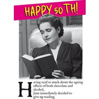Moonpig Retro Ageing Effects Personalised Happy 50th Birthday Card