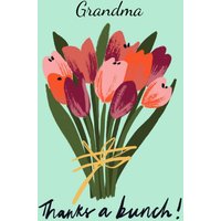 Moonpig Illustration Of A Bunch Of Flowers Thank You Card