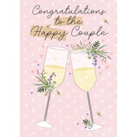 Moonpig Illustrated Congratulations To The Happy Couple Wedding Card