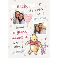 Winnie The Pooh As Soon As I Saw You Photo Upload Personalised Love Card