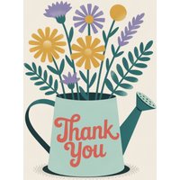 Moonpig Watering Can & Flowers Illustrated Thank You Card