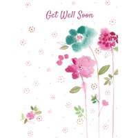Ling Design Watercolour Flowers Personalised Get Well Soon Card