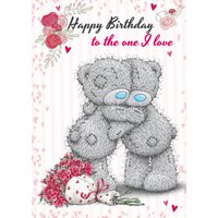 Me To You Tatty Teddy Hugs And Roses Personalised One I Love Birthday Card
