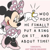 Disney Minnie Mouse He Finally Put A Ring On It Engagement Card