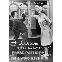 Moonpig The Secret To Our Great Marriage Fun Personalised Happy Anniversary Card