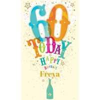 Ling Design 60th Birthday Card - Personalised 60th Card