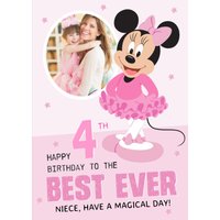 Disney Minnie Mouse Photo Upload 4th Birthday Card Best Ever Niece