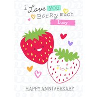 Moonpig I Love You Berry Much Personalised Happy Anniversary Card