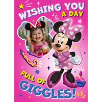 Mickey Mouse Disney Minnie Mouse Photo Upload Birthday Card