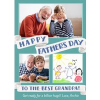 Moonpig Happy Father's Day To The Best Grandpa Banner Photo Upload Card