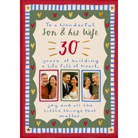 Moonpig 30 Years Of Building A Life Son & His Wife Photo Upload Anniversary Card