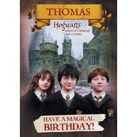Moonpig Harry Potter Magical Hogwarts Personalised Happy Birthday Card