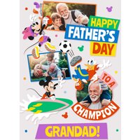 Disney Mickey Mouse Champion Grandad Photo Upload Father's Day Card